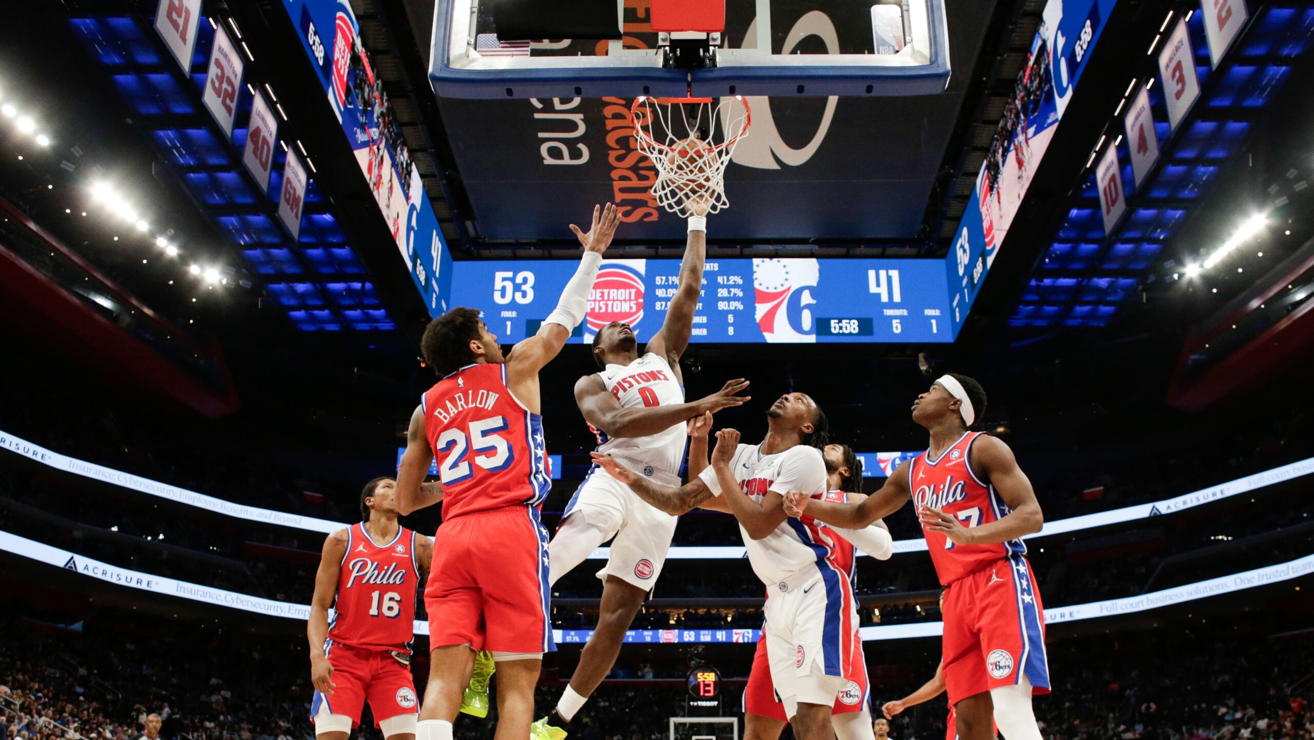 Pistons secure wire-to-wire victory over depleted 76ers