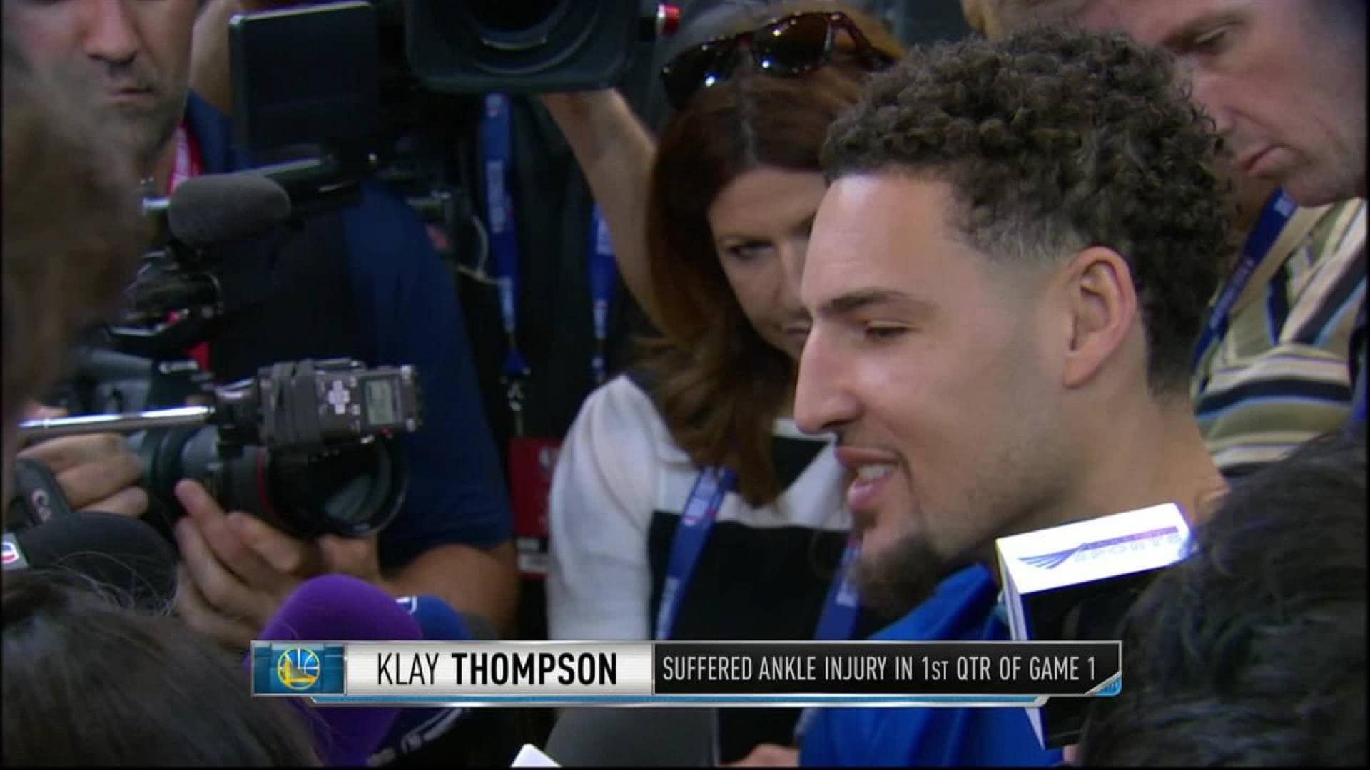 Golden State Warriors' Klay Thompson dealing with left ankle injury, 'optimistic' for Game 2