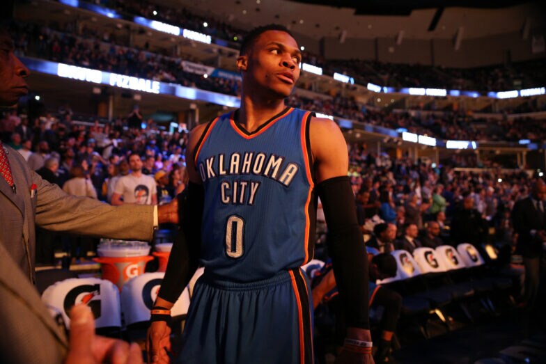 Watch- Russell Westbrook was heated at a fan before a game-winning