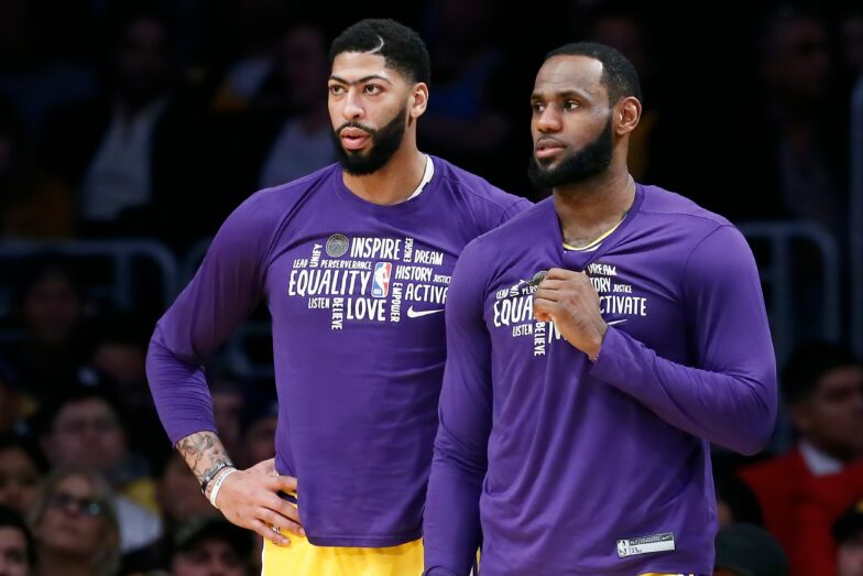 Los Angeles Lakers Nike Long Sleeve Pregame Shooter T-Shirt - Field Purple  - Mens