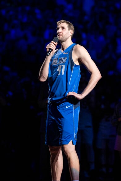 Dirk Nowitzki becomes first player to have number retired by