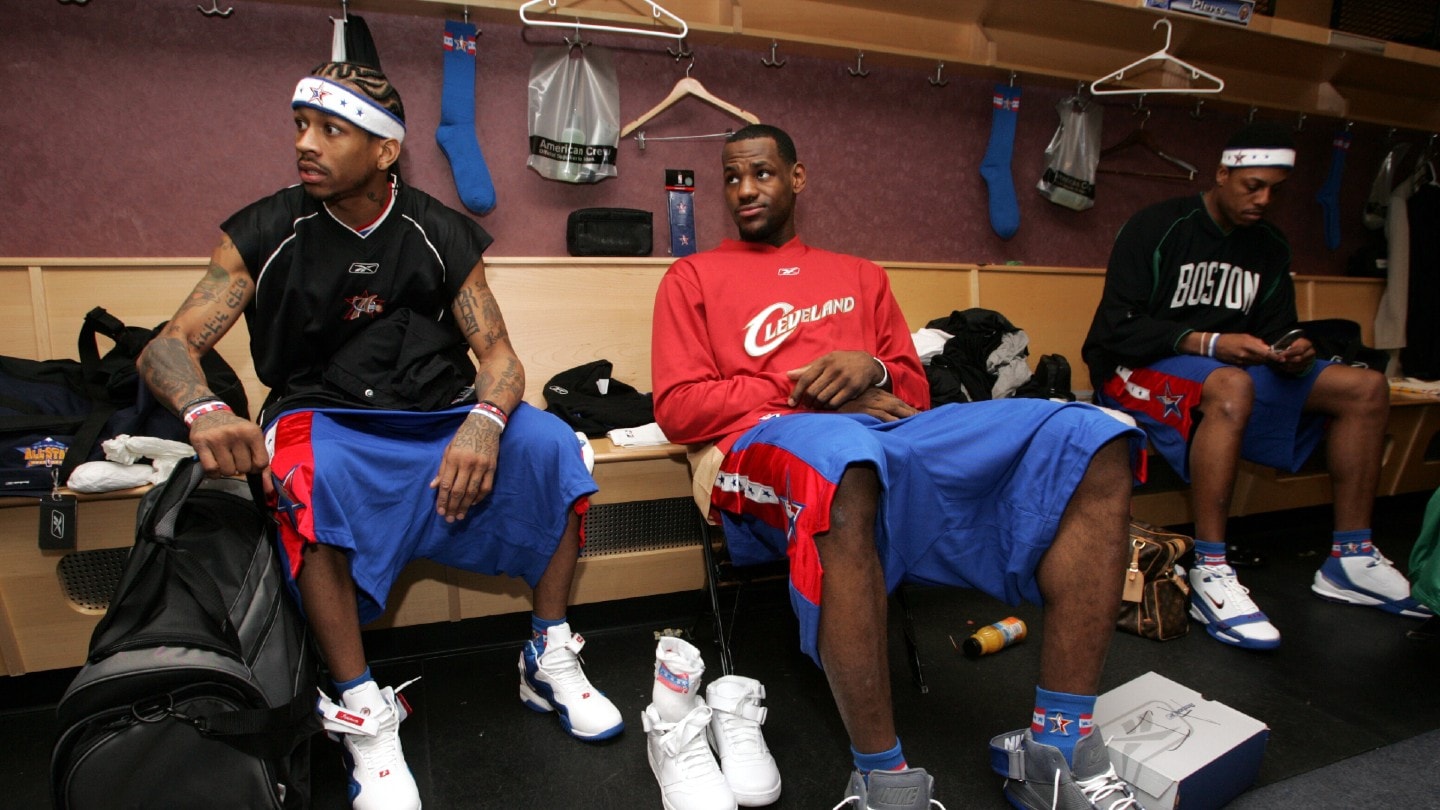 Allen Iverson and LeBron James Mic'd Up moment from 2005