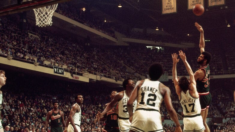 Kareem Abdul-Jabbar with the Milwaukee Bucks in 1974
