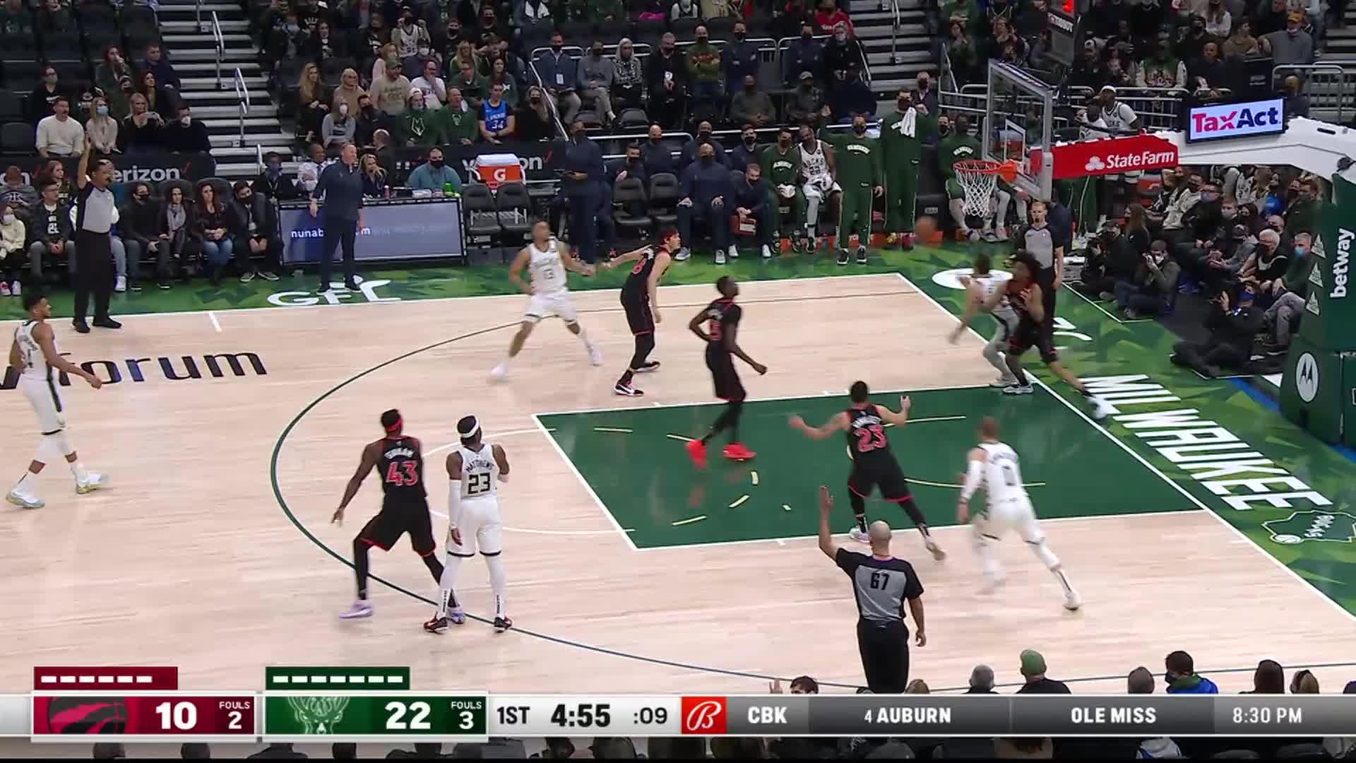 Toronto Raptors vs Milwaukee Bucks Jan 15, 2022 Game Charts | NBA.com