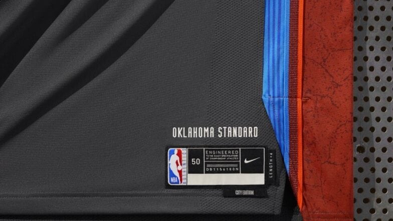 OKC THUNDER on X: Thunder to wear 5 uniforms this season. Home white &  road blue along w/navy, sleeved white & new sunset #OKC alts.   / X