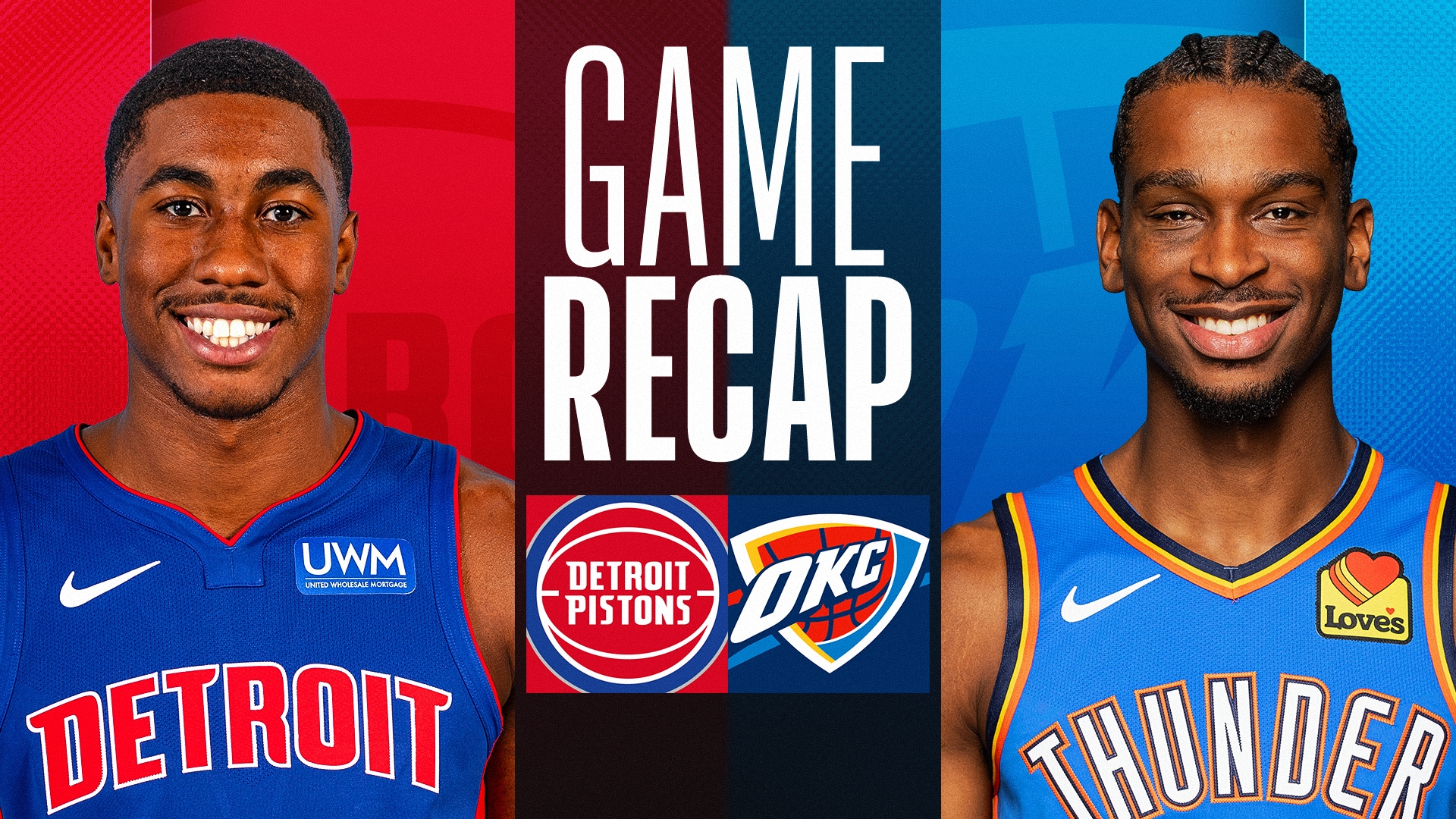 Okc thunder vs detroit pistons match player stats