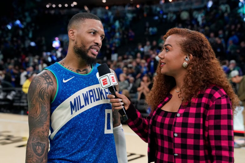 Lillard scored 8 in the final 63 seconds. | NBAE via Getty Images