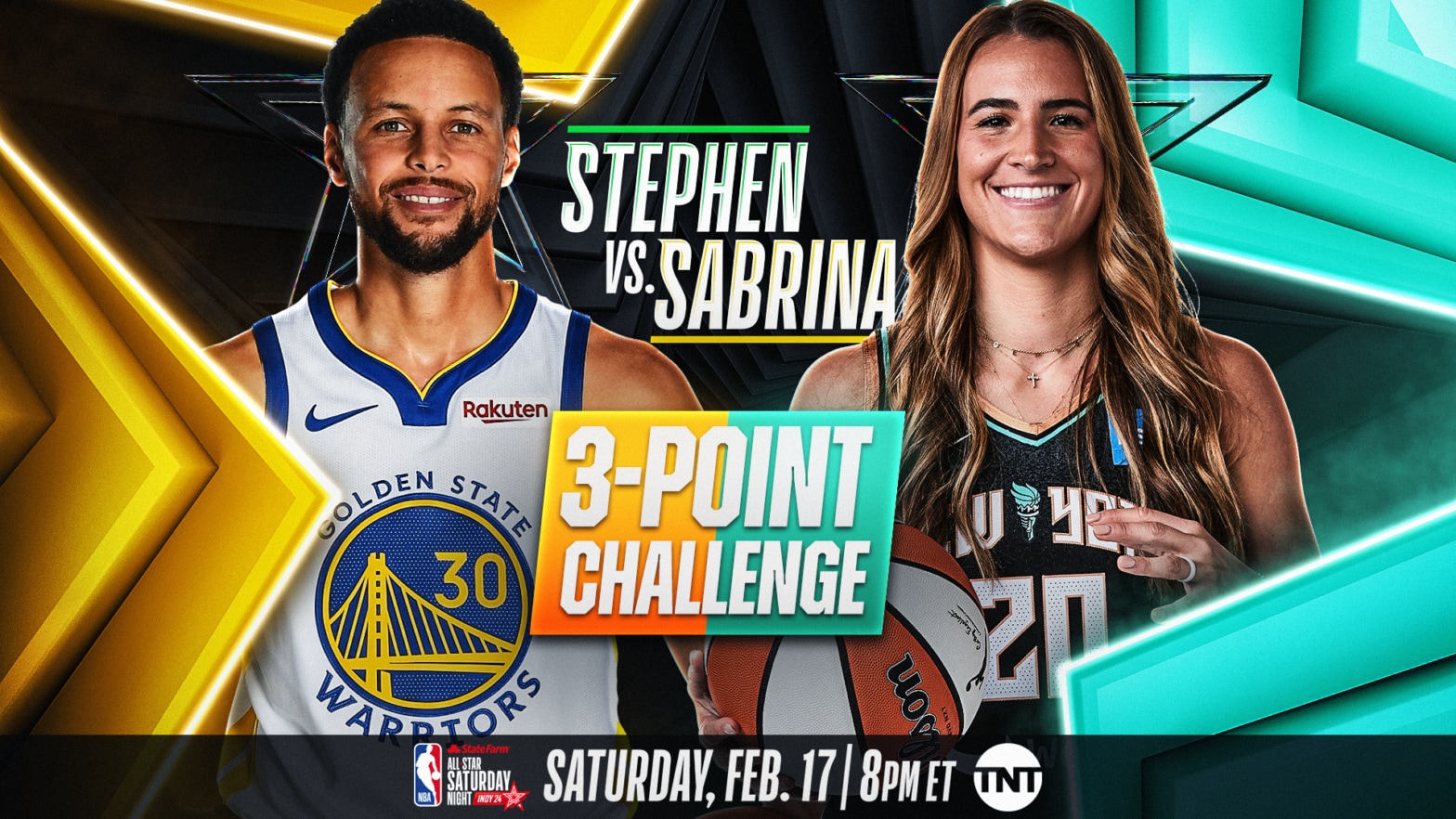 3point sharpshooters Stephen Curry vs. Sabrina Ionescu challenge