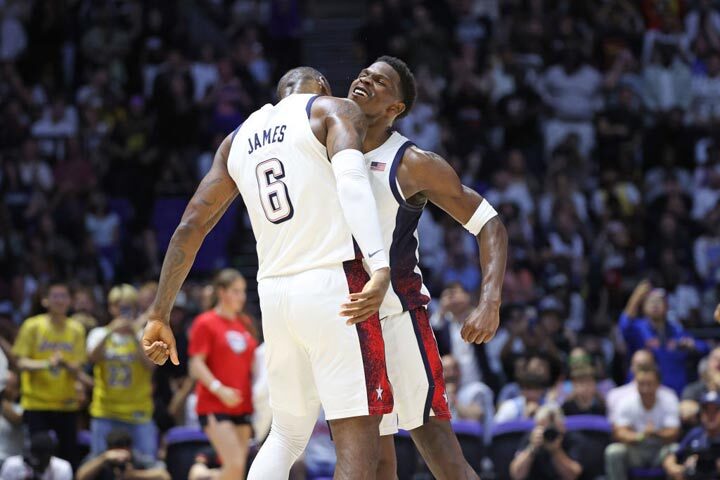 LeBron James and Anthony Edwards