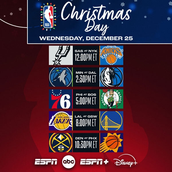 Starting 5, Dec. 25 5 mustsee NBA on Christmas Day games tip at noon
