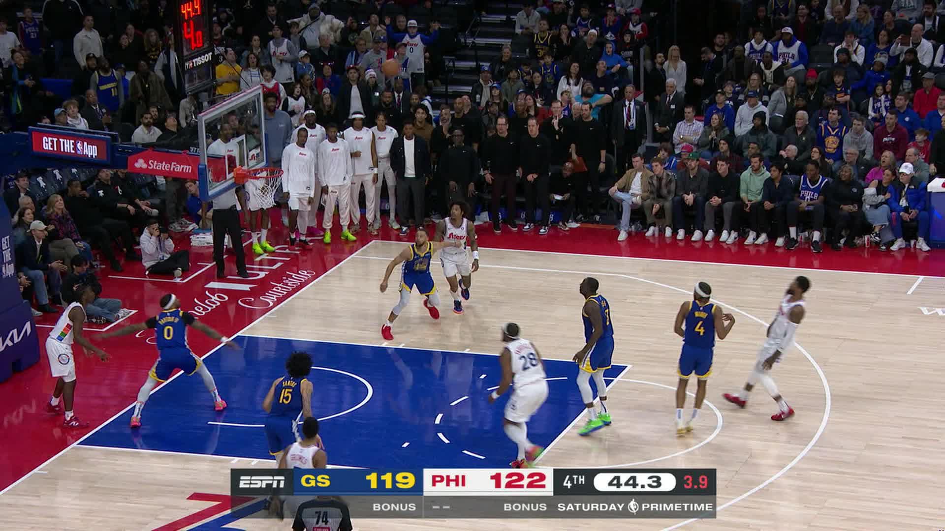 Paul George steps back and hits the big jumper