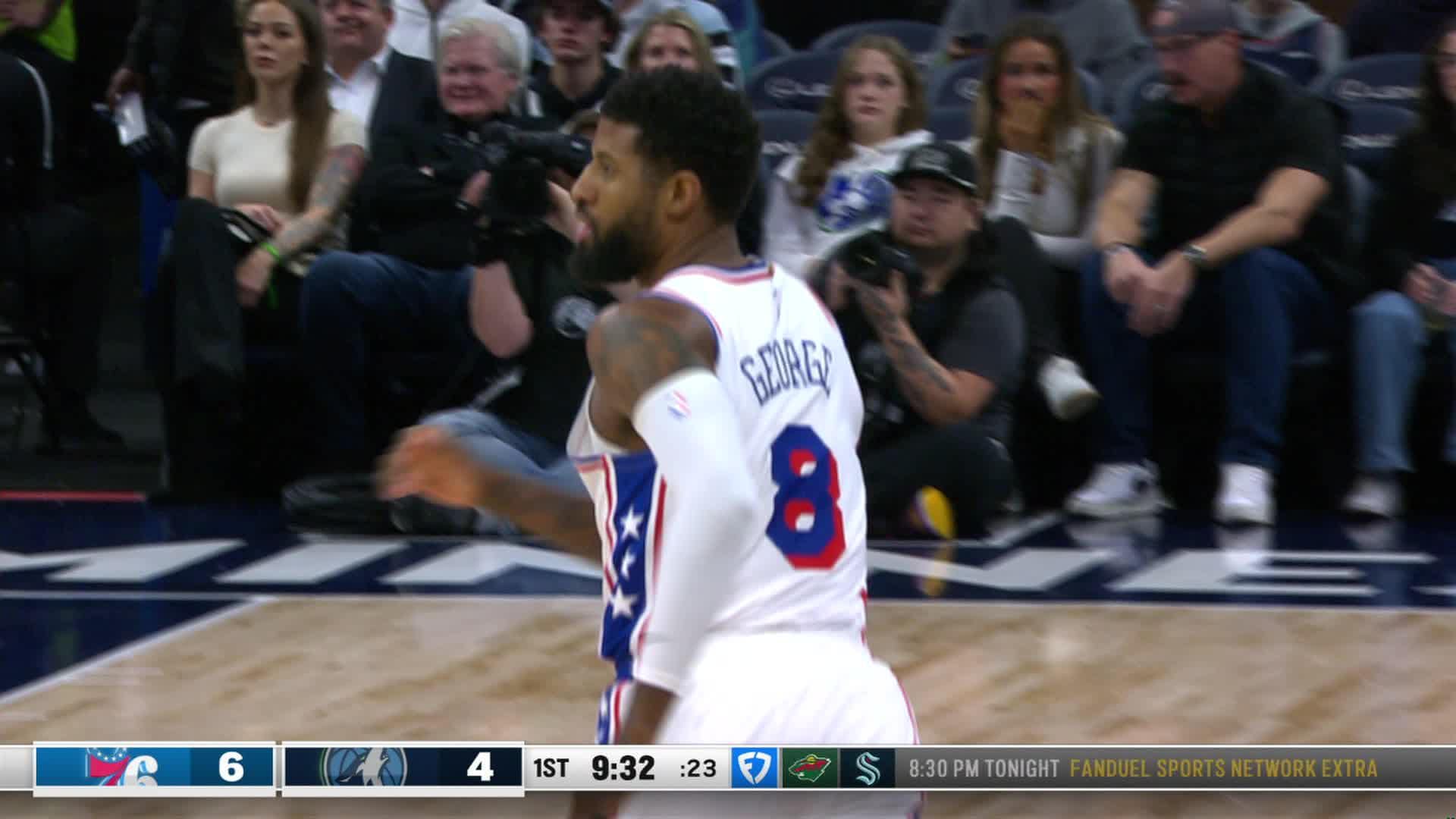 Paul George hits the step-back jumper