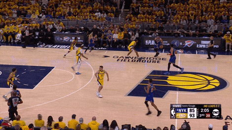 Karl-Anthony Towns drive past Myles Turner