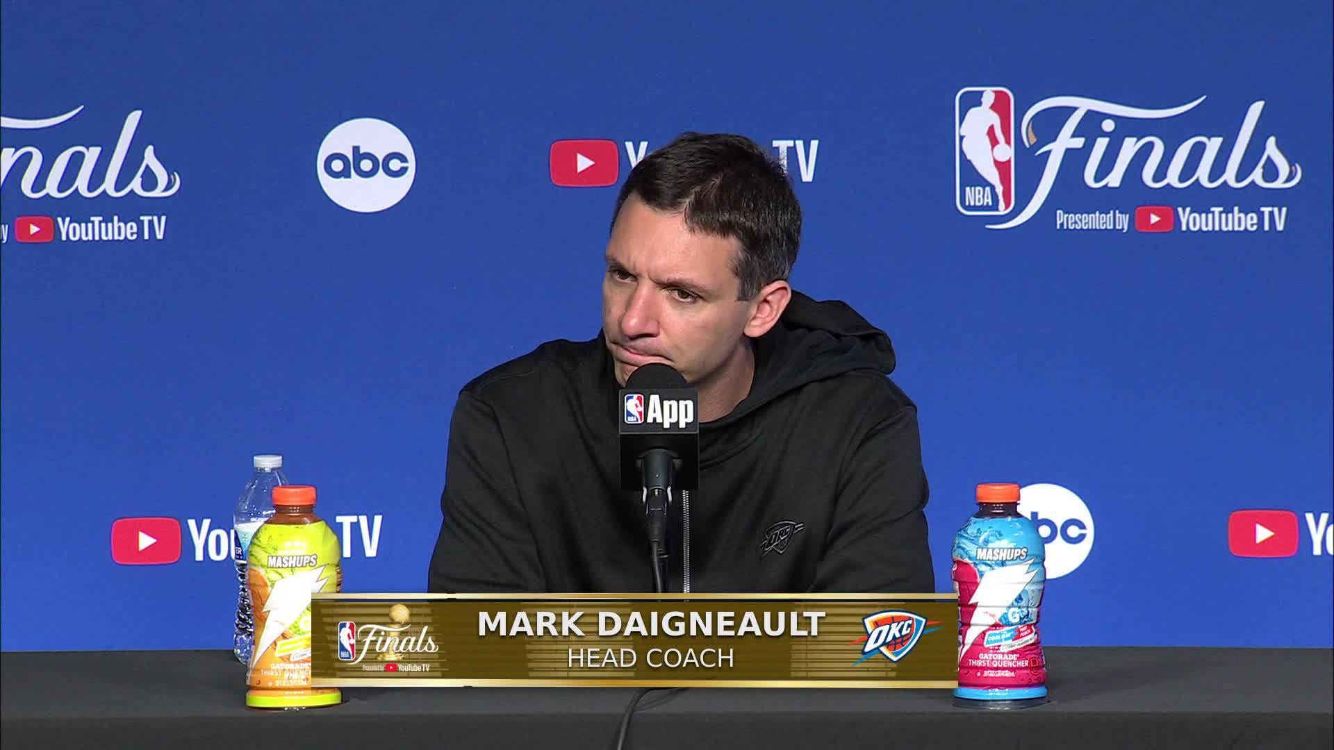 IND 108, OKC 91: Thunder Coach Mark Daigneault's Postgame Media Availability