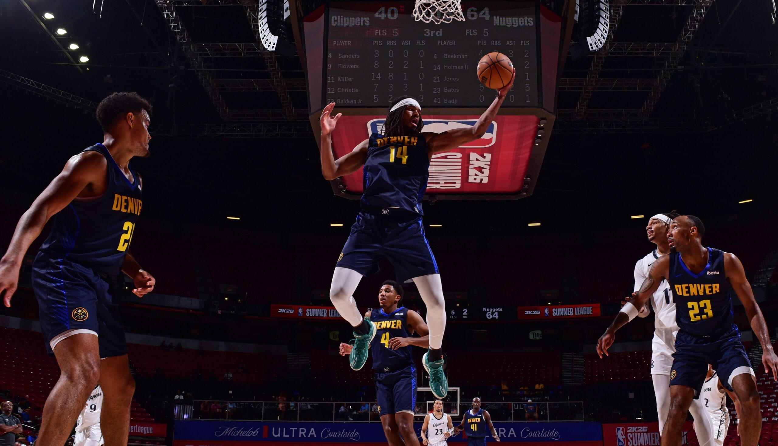 Liga de Verano NBA 2K26: DaRon Holmes II domina el interior y los Nuggets superan a los Clippers