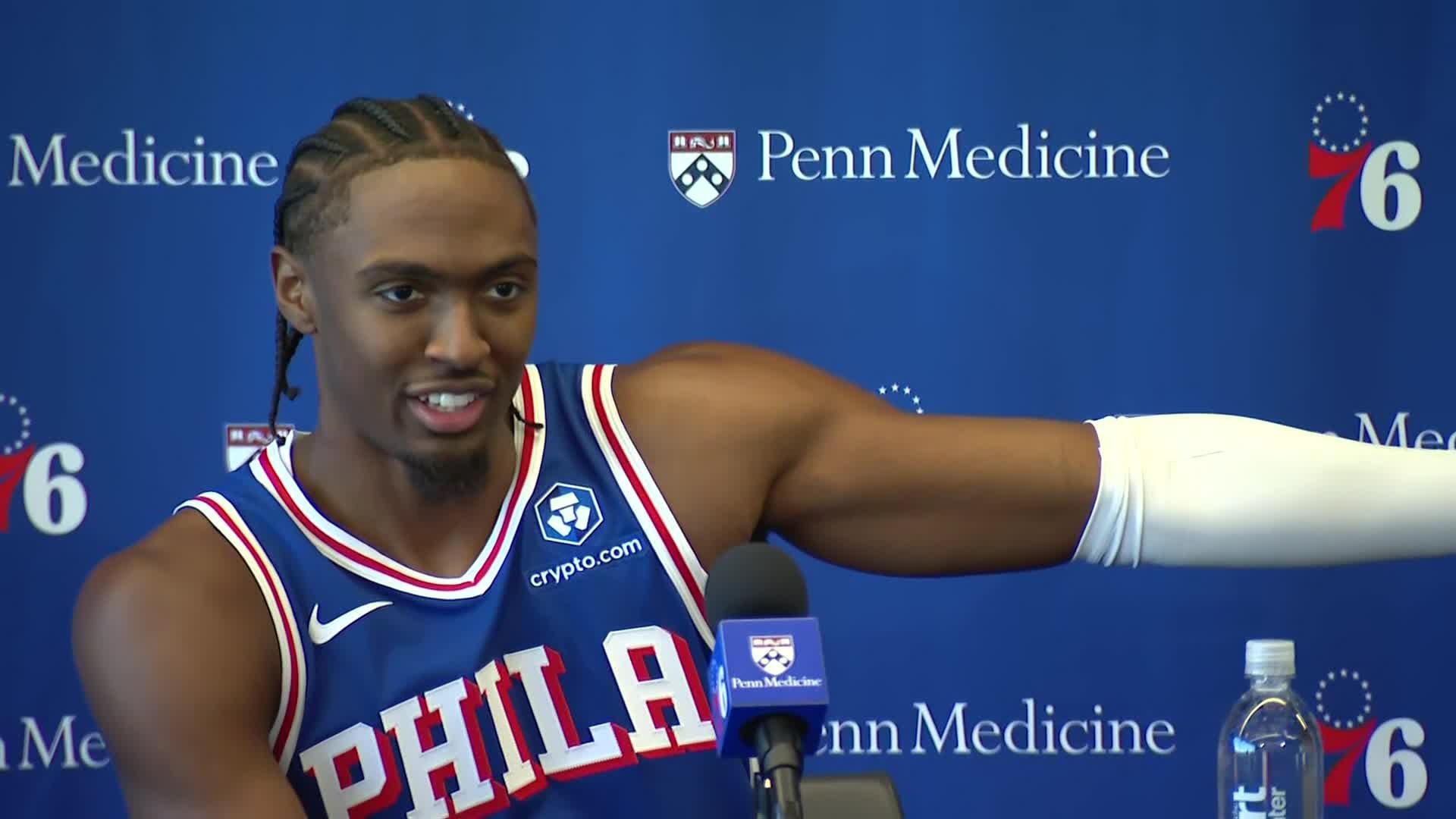Tyrese Maxey wants feedback on his new arm sleeve