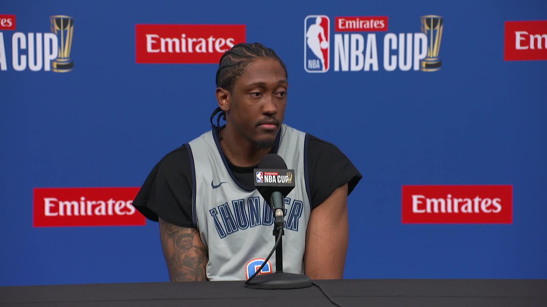 Emirates NBA Cup Semifinals: Jalen Williams Media Day Availability