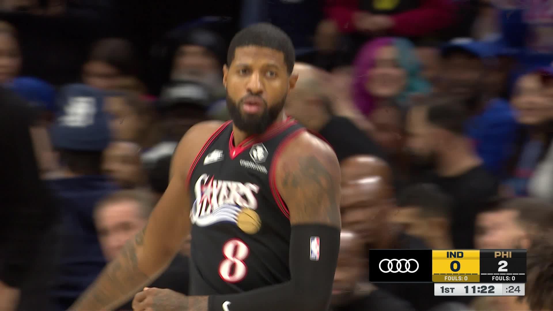 Paul George scores the first bucket of the game