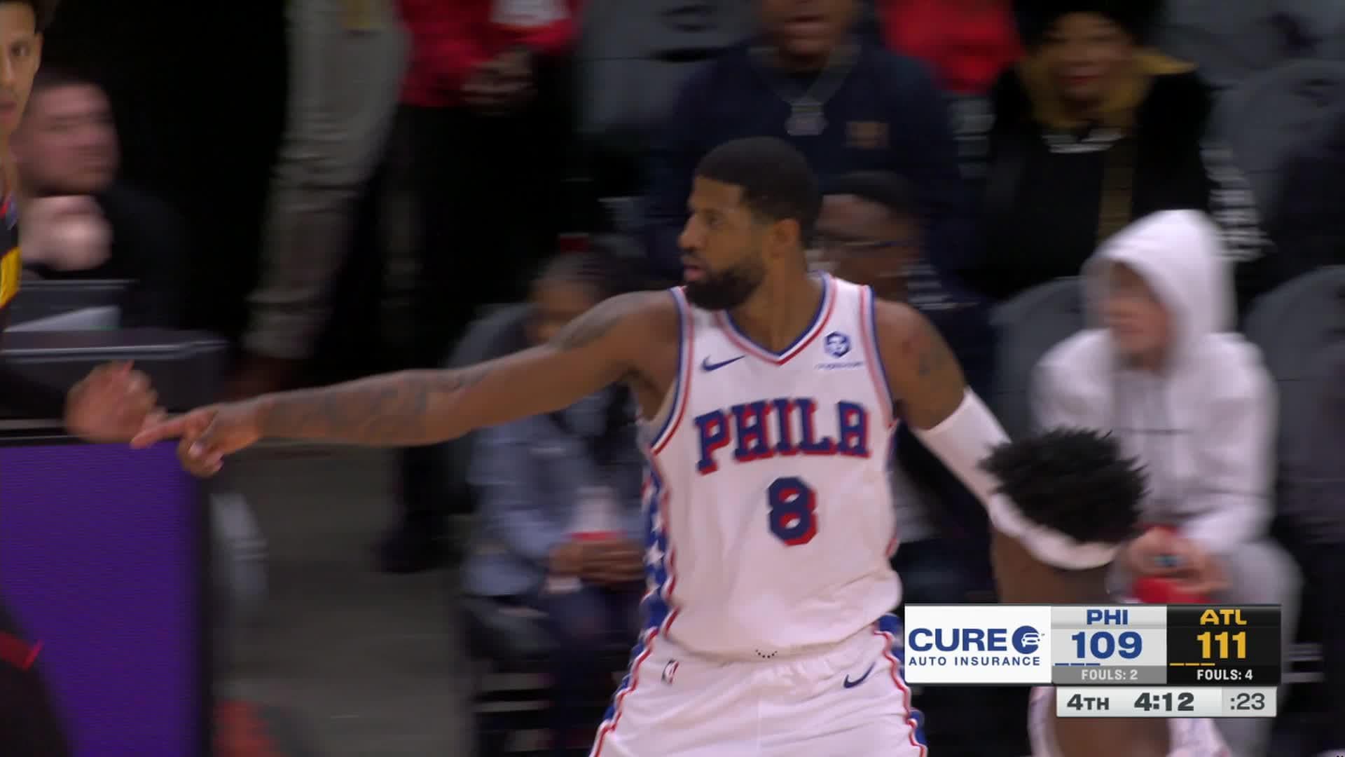 Paul George gets the 3 to fall