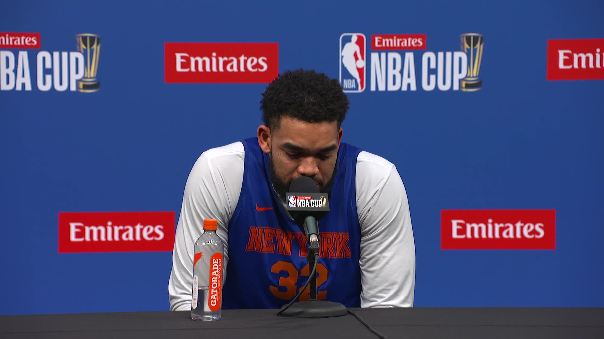 Emirates NBA Cup Semifinals: Karl-Anthony Towns Media Day Availability