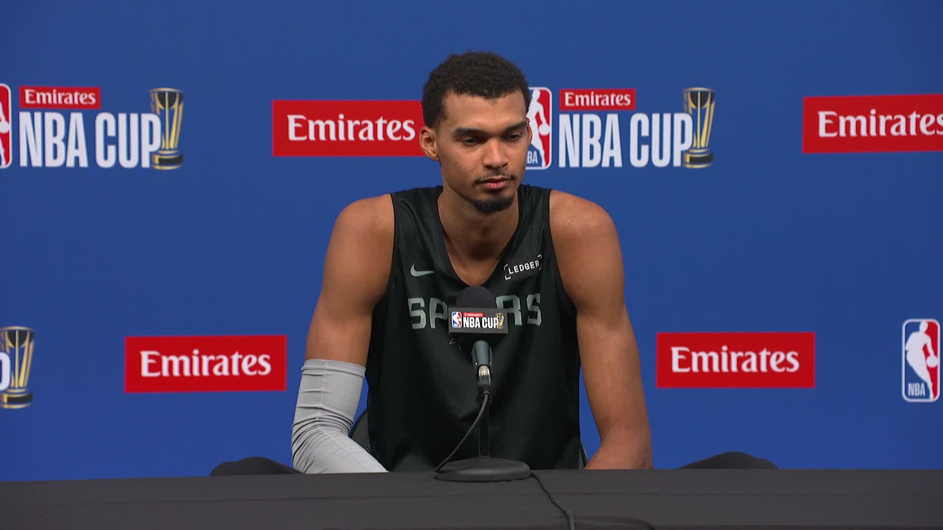 Emirates NBA Cup Semifinals: Victor Wembanyama Media Day Availability