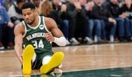 Giannis Antetokounmpo leaves Bucks’ game with Pistons due to right calf strain