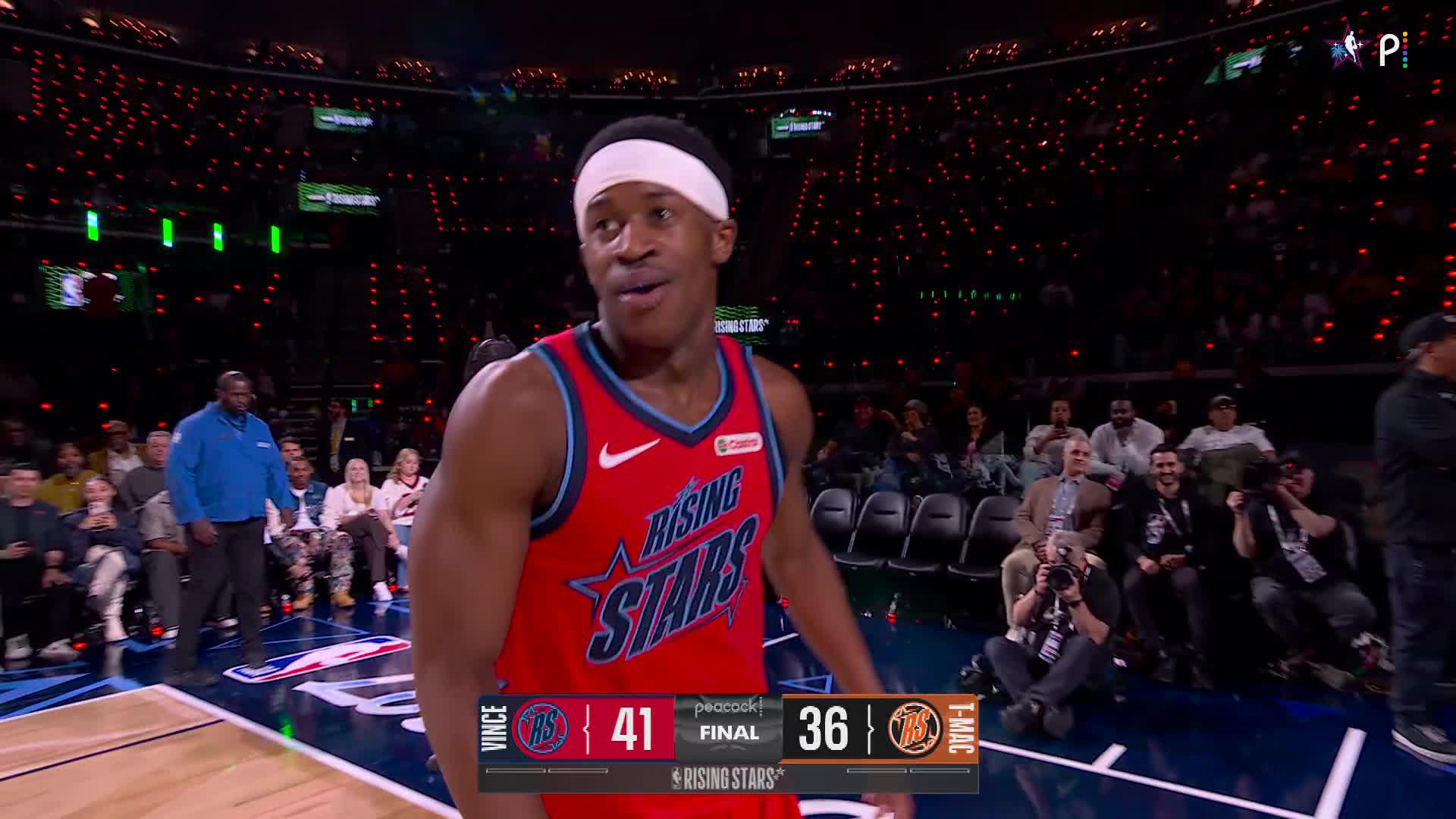 VJ Edgecombe wins the game for Team Vince as he knocks down the pull up jumper