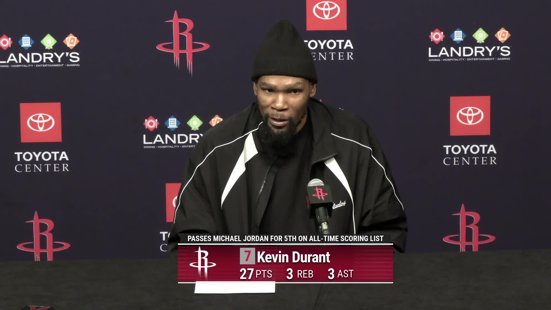 KD after passing Jordan in career points: "MJ is in a world of his own"