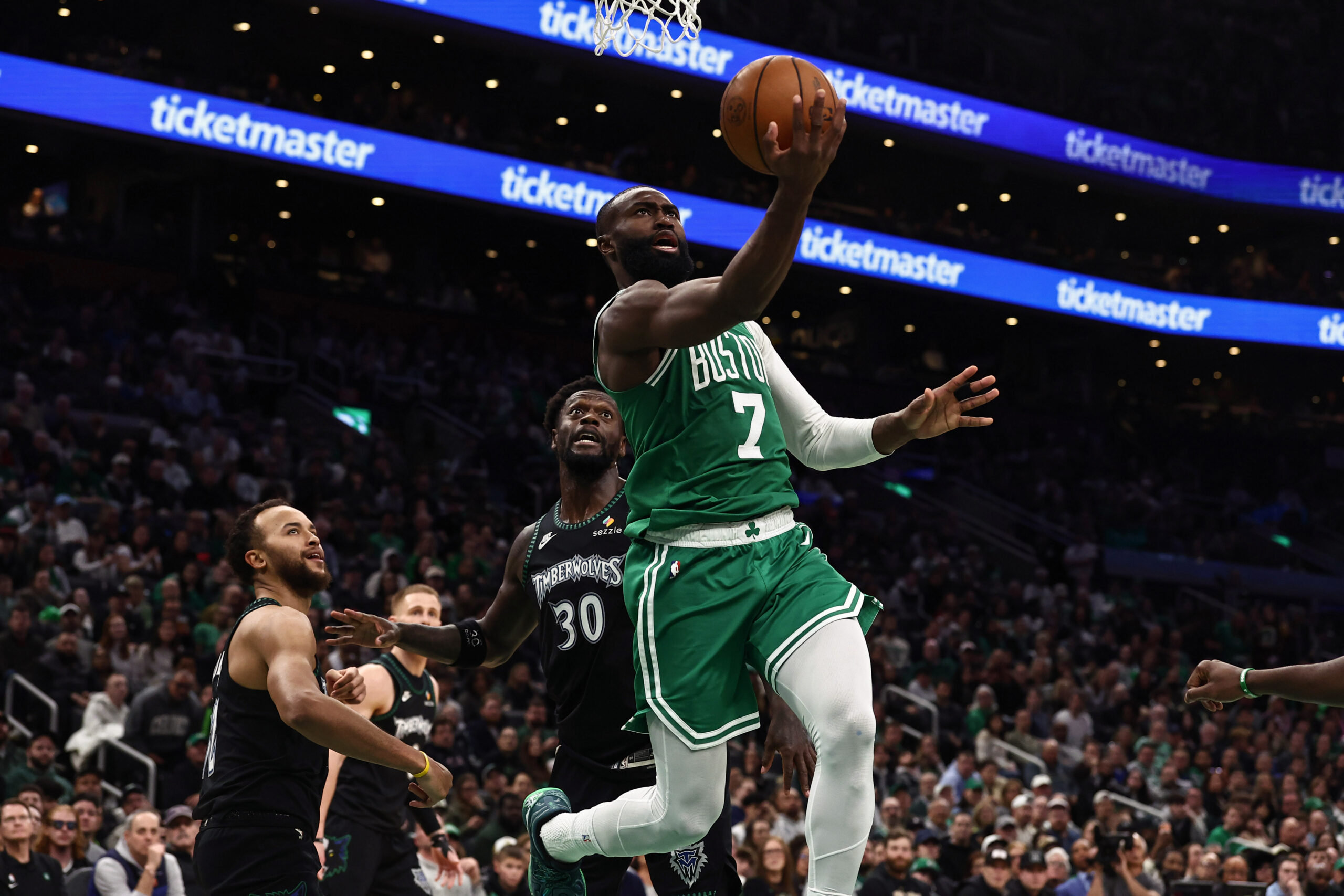 Jaylen Brown's 29 not enough against Timberwolves in TD Garden