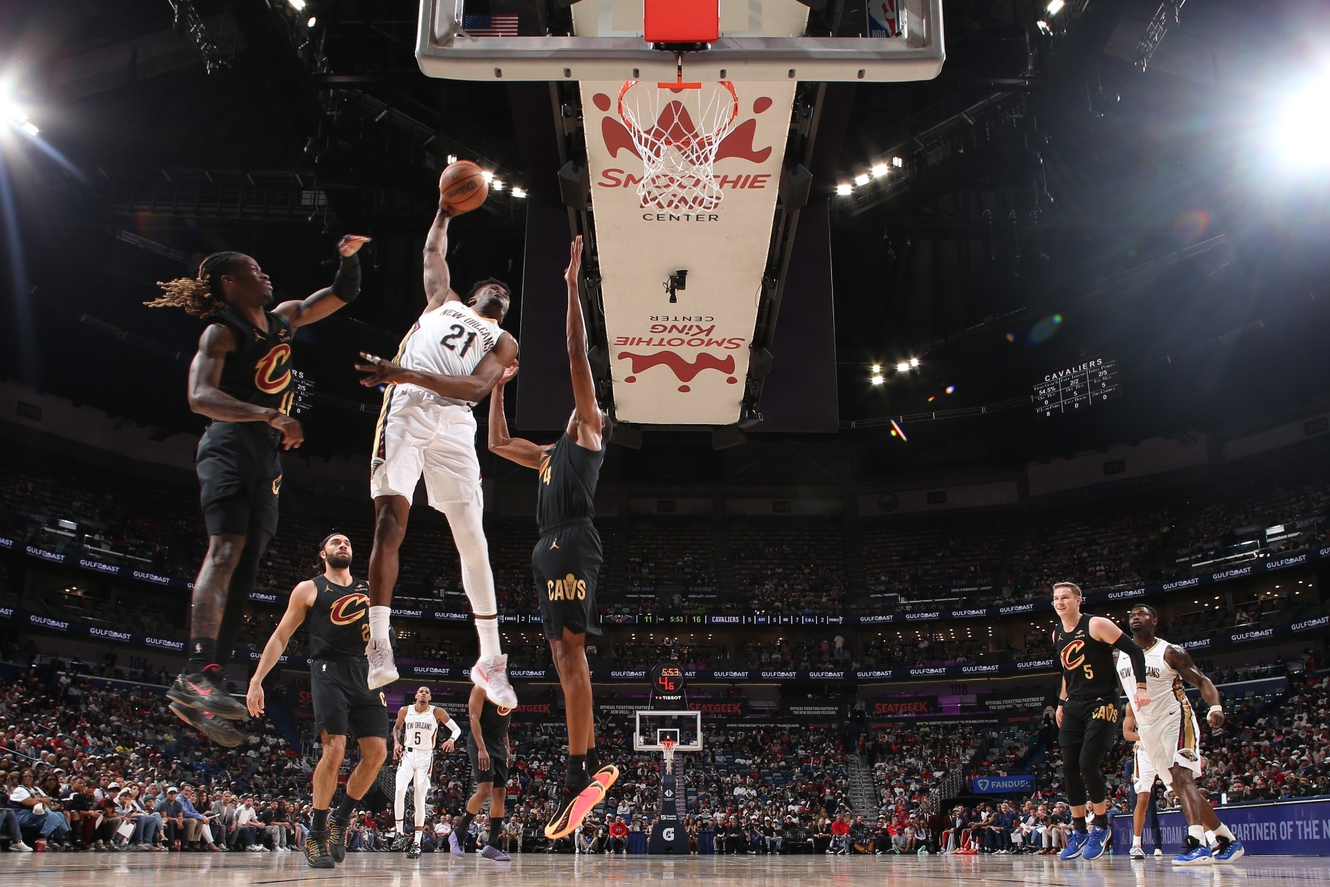 Yves Missi explodes to the rack for a poster dunk