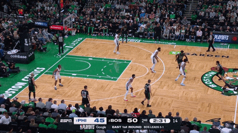 Joel Embiid defense vs. Jayson Tatum drive