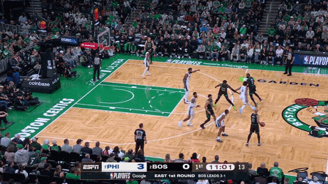 Derrick White floater over Joel Embiid