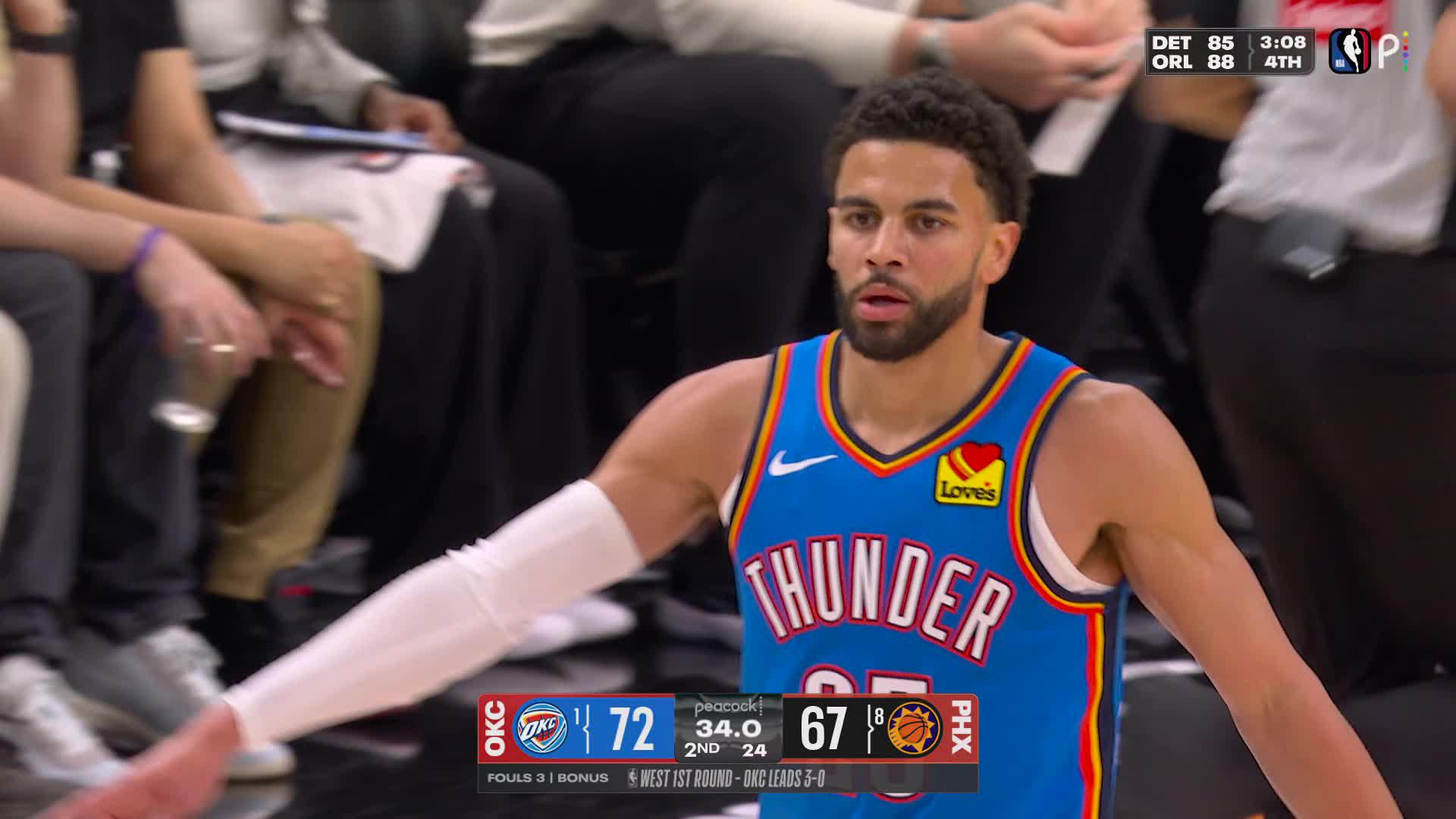Ajay Mitchell connects from behind the arc