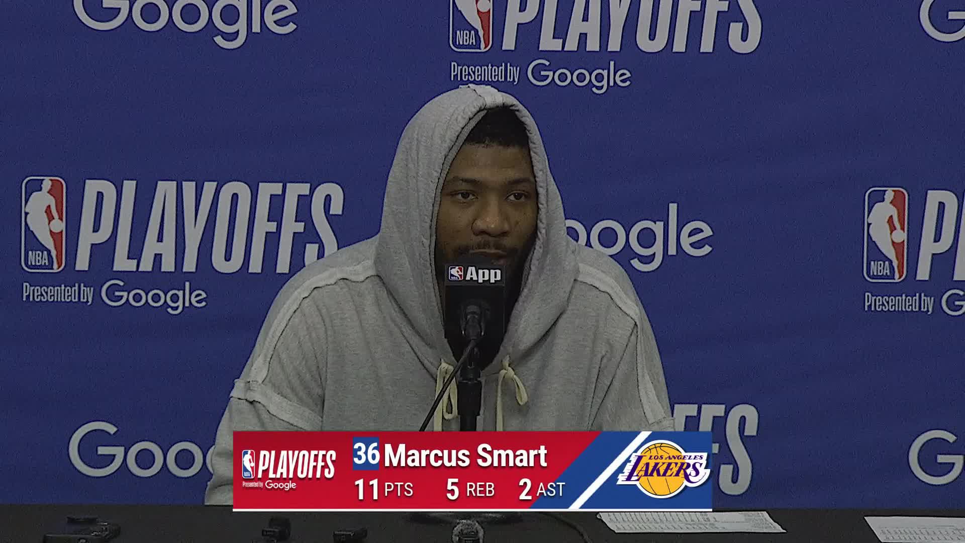 HOU 99, LAL 93: Marcus Smart Postgame Media Availability