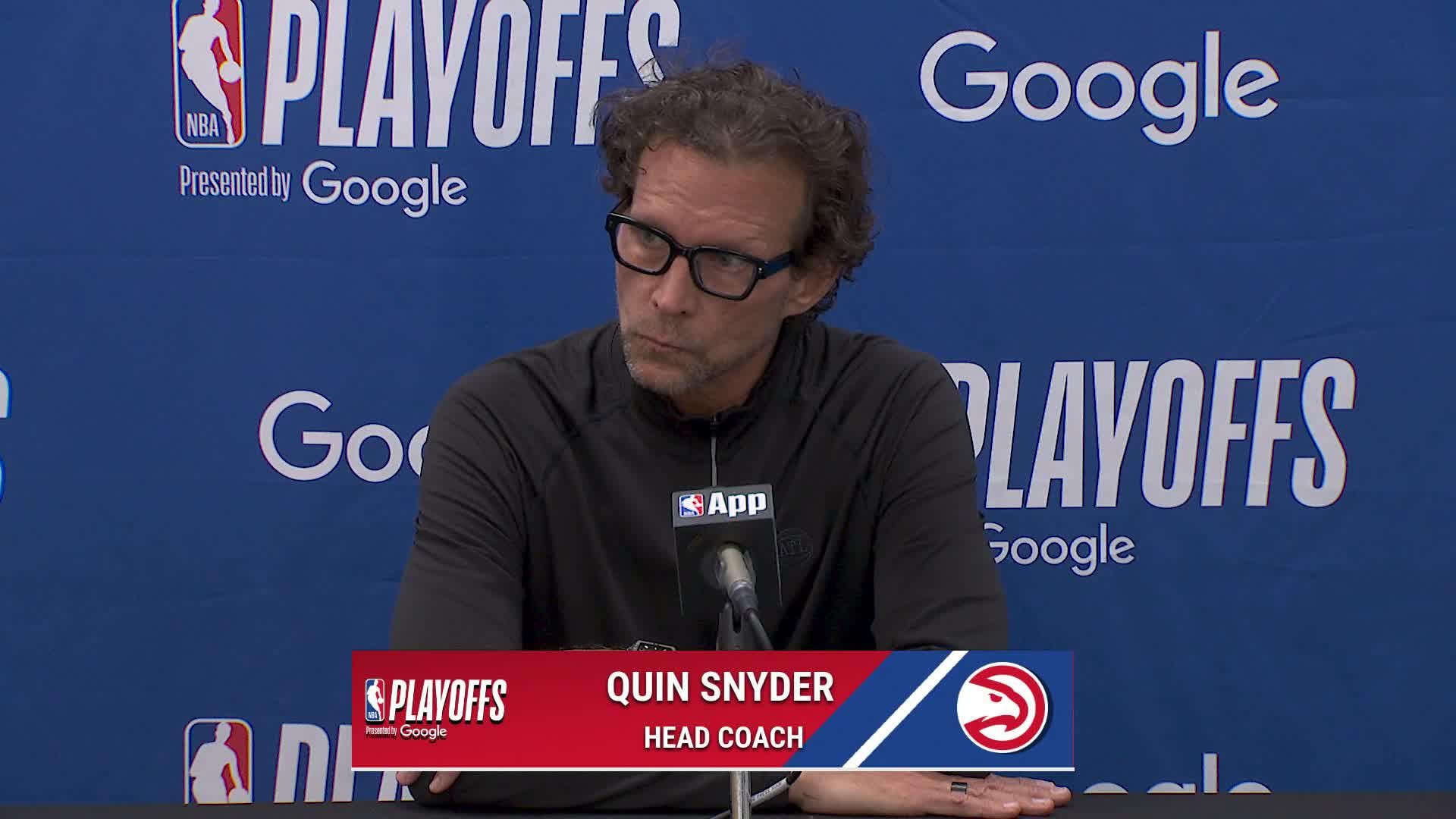 NYK 126, ATL 97: Hawks coach Quin Snyder Postgame Media Availability