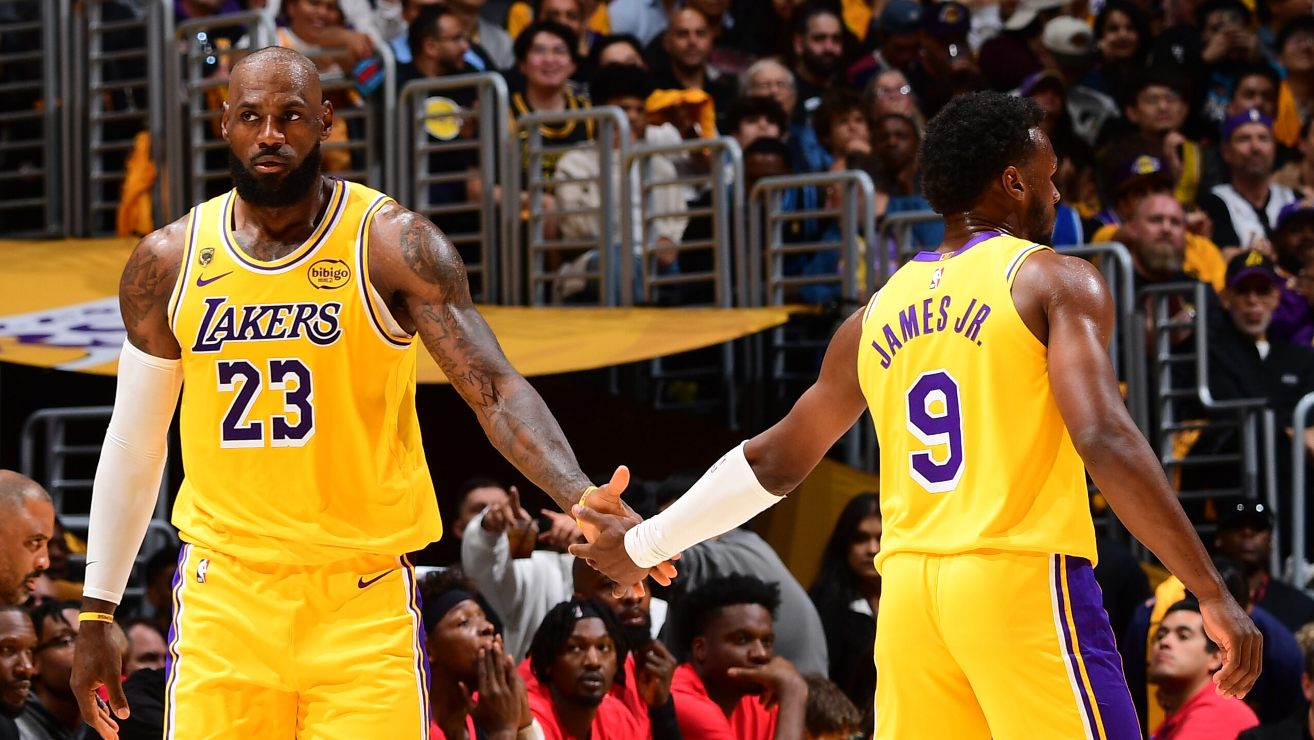 LeBron James, Bronny James make history as 1st father-son duo to play in a Playoff game