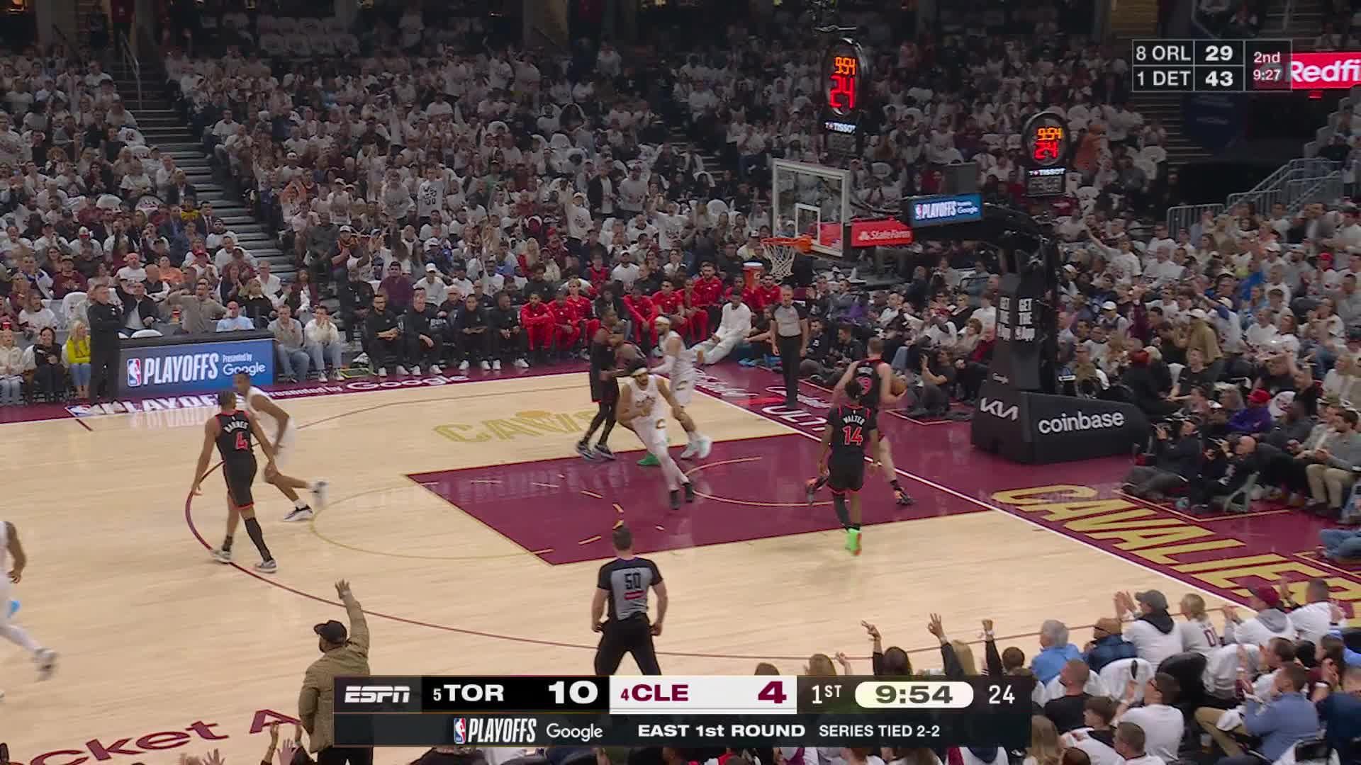 James Harden hits from way downtown