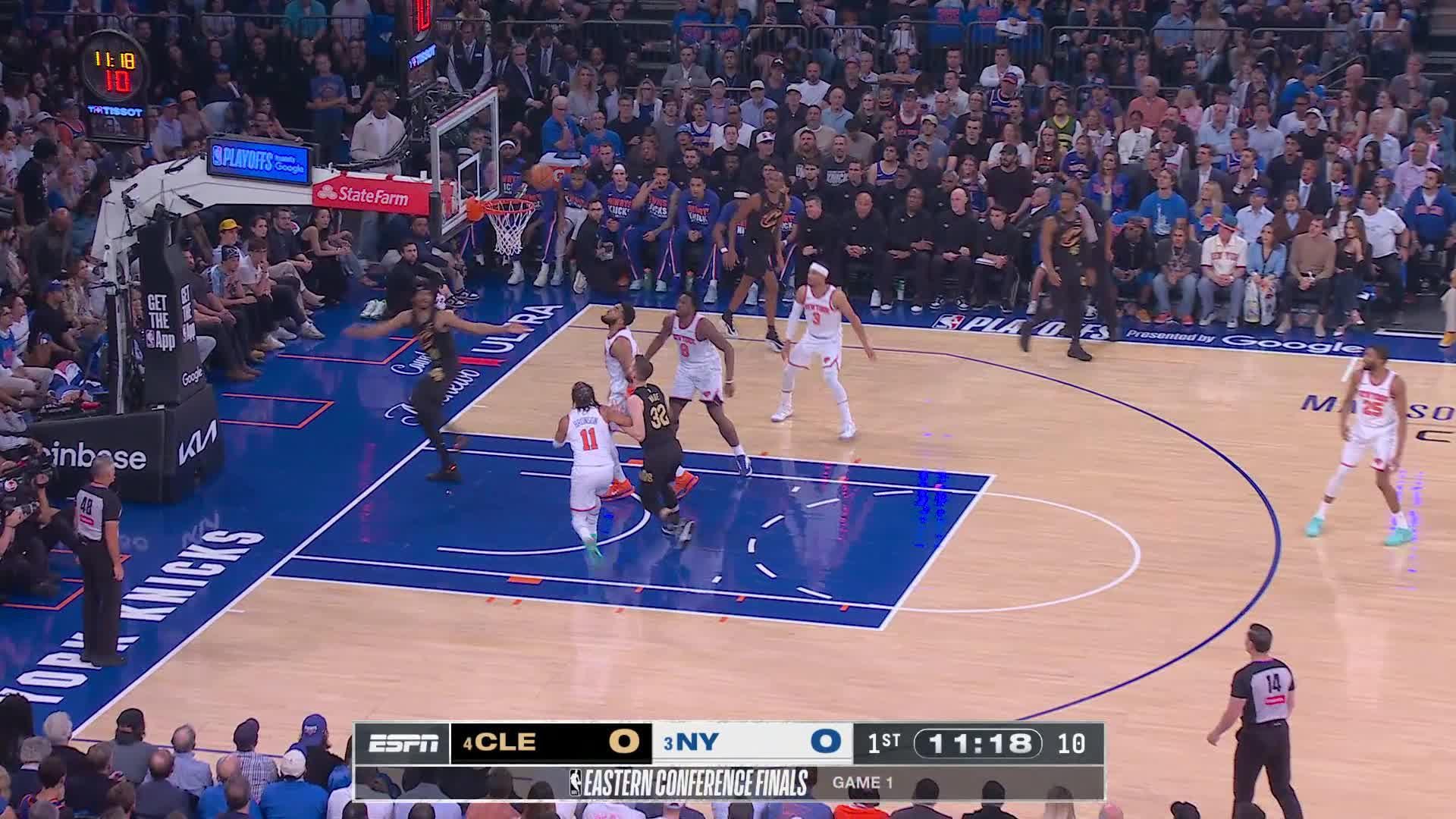 James Harden scores the first bucket of the game