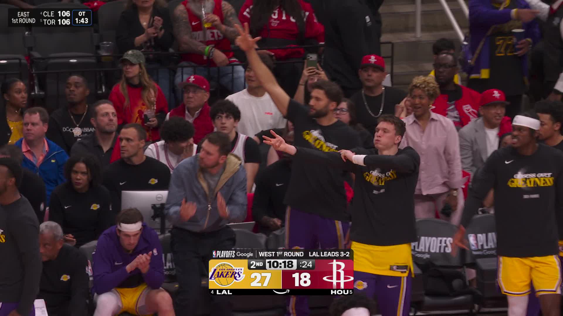 LeBron James drills the triple