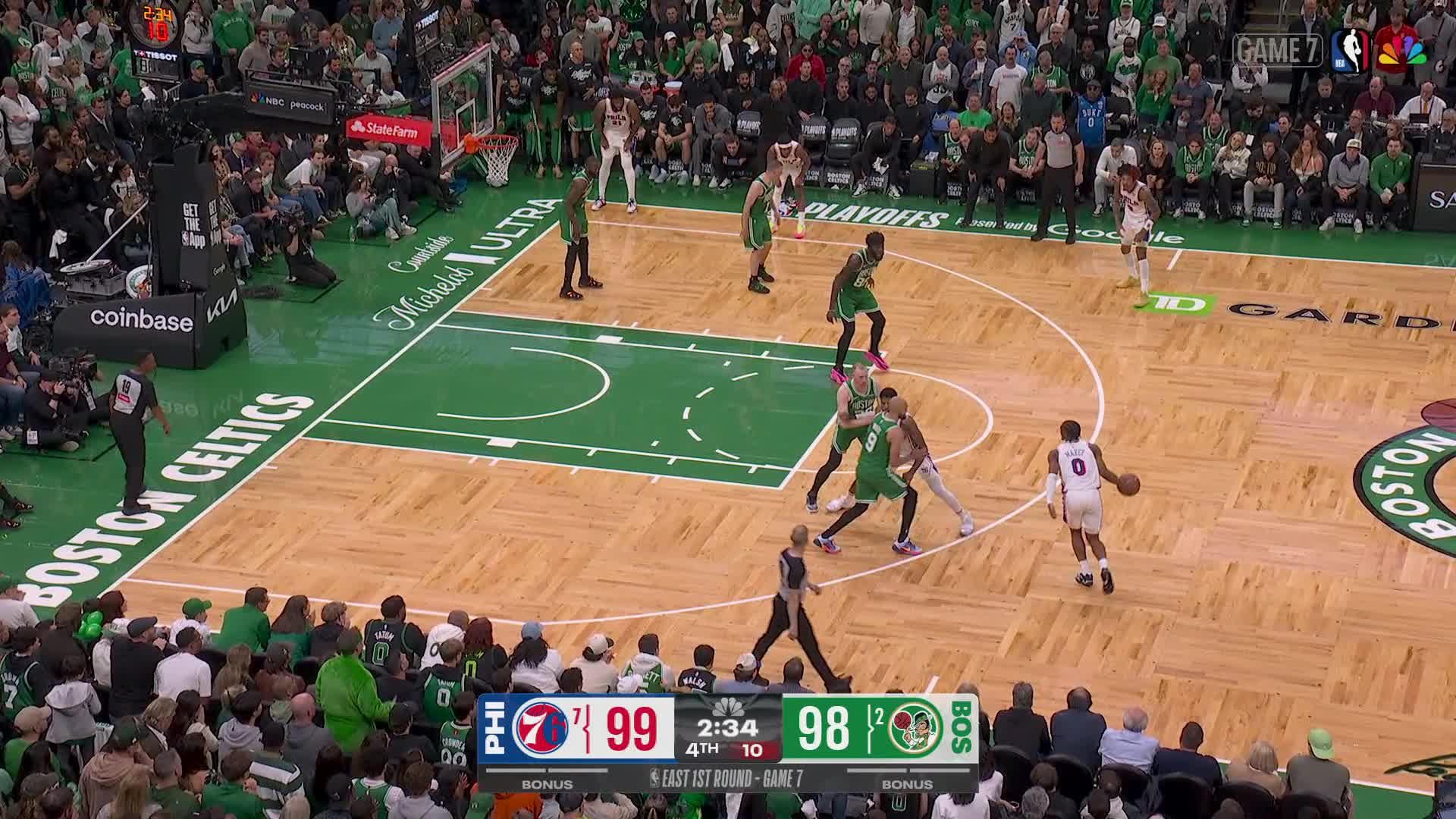 Jaylen Brown with the block