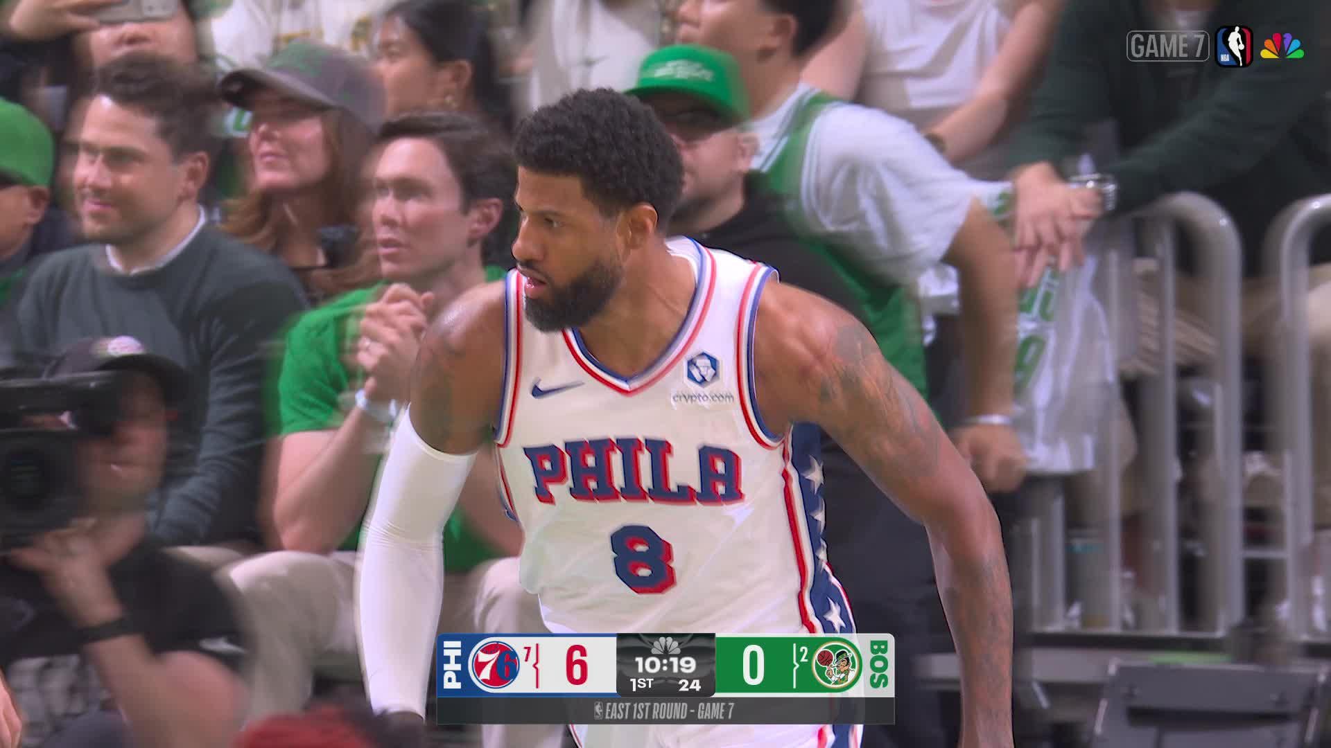 Paul George rises up for the dunk