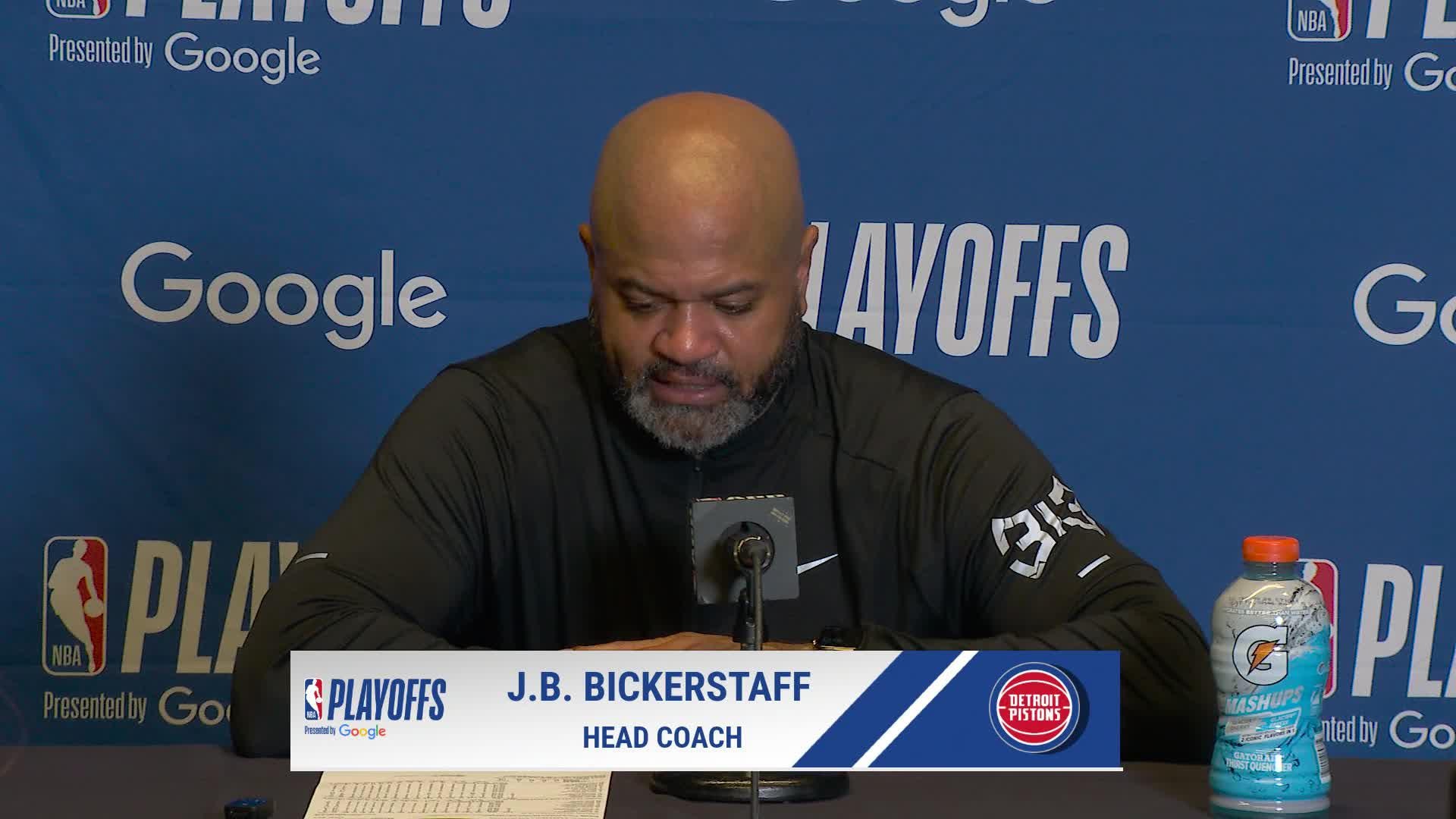 CLE 112, DET 103: Pistons coach J.B. Bickerstaff Postgame Media Availability