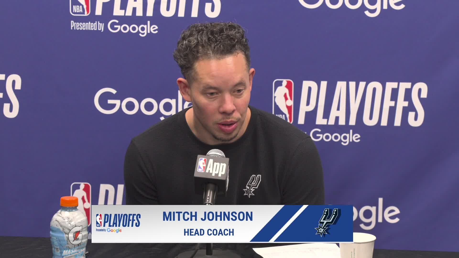 SAS 139, MIN 109: Spurs coach Mitch Johnson Postgame Media Availability