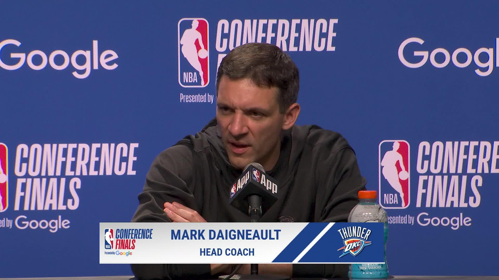 SAS 122, OKC 115: Thunder coach Mark Daigneault Postgame Media Availability