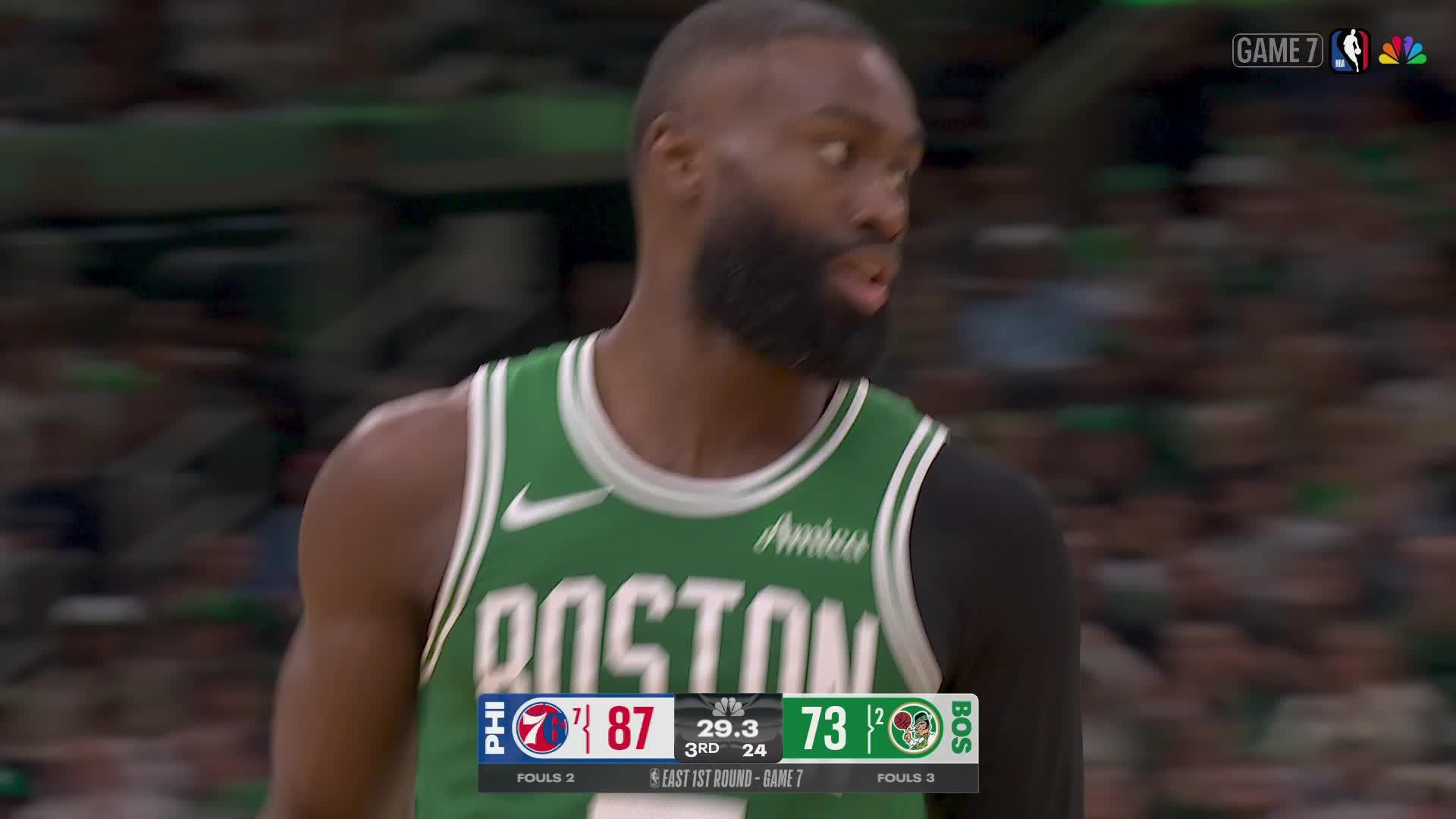 Jaylen Brown drills the triple