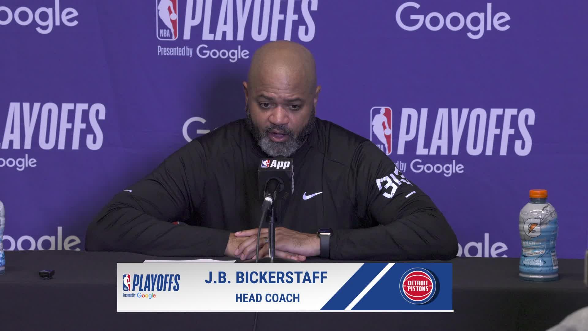 DET 115, CLE 94: Pistons coach J.B. Bickerstaff Postgame Media Availability