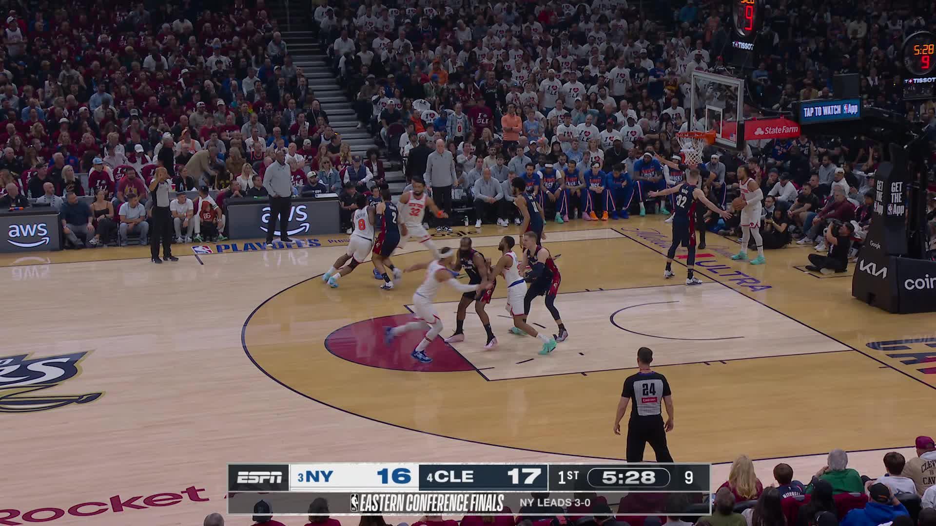 Karl-Anthony Towns knocks it down from deep
