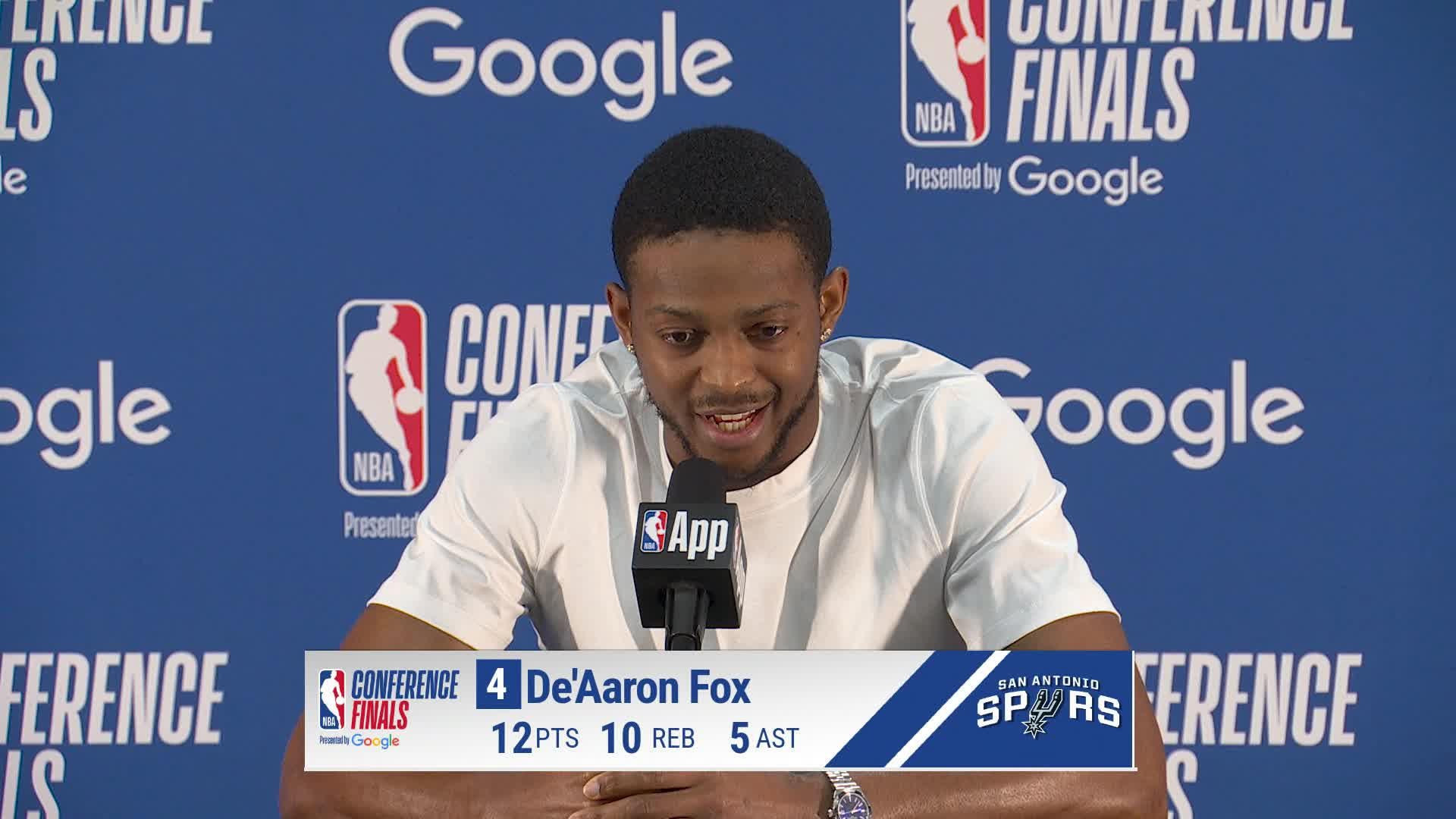 SAS 103, OKC 82: De'Aaron Fox Postgame Media Availability
