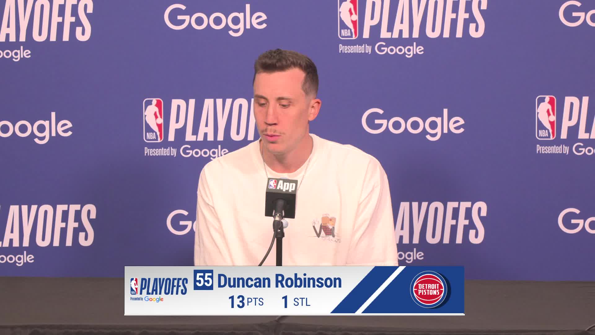CLE 125, DET 94: Duncan Robinson Postgame Media Availability