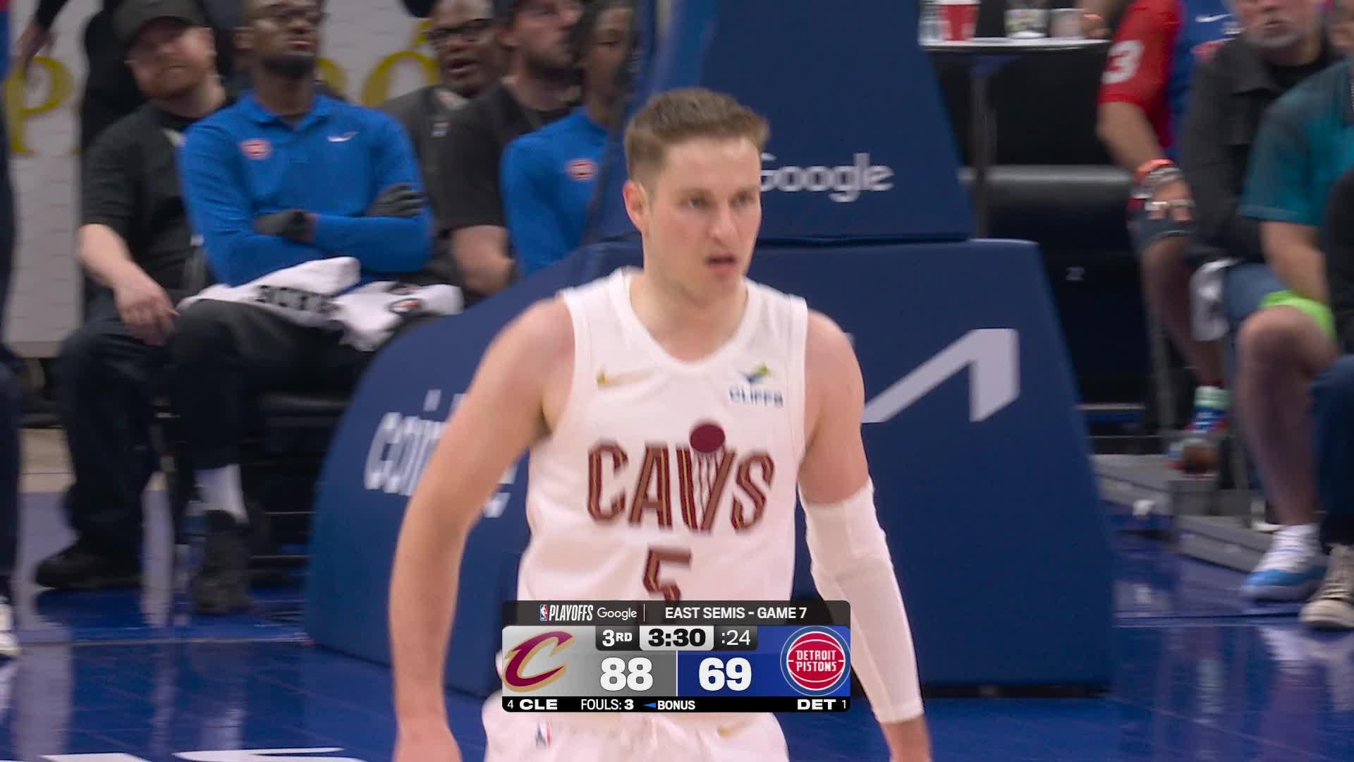 Sam Merrill drills the triple